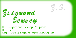 zsigmond semsey business card